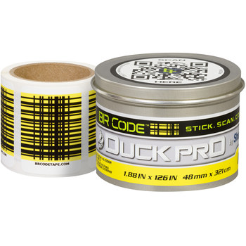 Shurtape Duck Pro BR Code 105640 Permanent Scannable Label - 1.88 in - Permanent Acrylic - Yellow - SHURTAPE 105640