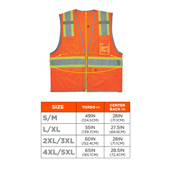 Ergodyne GloWear High-Visibility Vest 8246Z 24135 - Size Large/XL - Orange