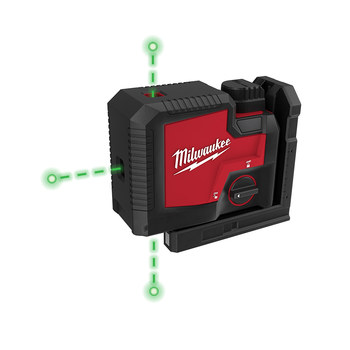 Milwaukee Green Plastic 3-Point Laser - 3510-21