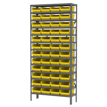 Picture of Akro-Mils AS1279150Y Shelfmax 6500 lb Adjustable Yellow Gray Powder Coated Steel 22 ga Open Fixed Shelving System (Main product image)