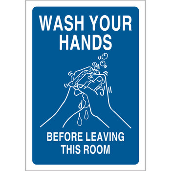 Picture of Brady B-555 Aluminum Rectangle White English Personal Hygiene Sign part number 47652 (Main product image)