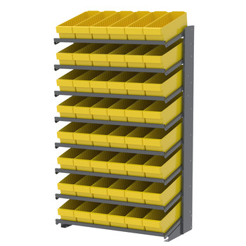 Picture of Akro-Mils APRS18168 APRS 900 lb Yellow Gray Powder Coated Steel 16 ga Single Sided Fixed Rack (Main product image)