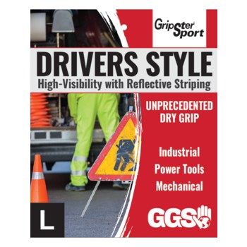 Global Glove Gripster SG8600 High-Visibility Green Large Mechanic's Gloves - Silicone Palm & Fingers Coating - SG8600/LG