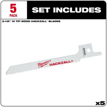 Milwaukee HACKZALL Reciprocating Saw Blade 49-00-5310 - 10 TPI - 0.5 in Width x 0.05 in Thick - Bi-Metal