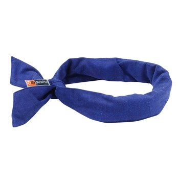 Ergodyne Chill-Its 6700FR Blue Activated Polymers/Modacrylic Cotton Blend Bandana - Tie - 720476-12607