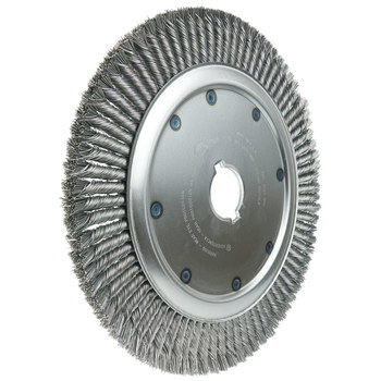 Weiler 08330 Wheel Brush - 14 in Dia - Knotted - Standard Twist Steel Bristle