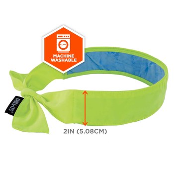 Ergodyne Chill-Its 6700CT High-Visibility Lime PVA Bandana - Tie - 720476-12566