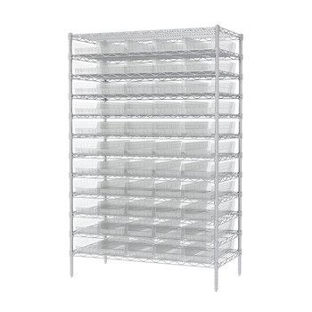 Picture of Akro-Mils AWS244830184SC 2000 lb Adjustable Clear Chrome Steel Open Fixed Shelving System (Main product image)