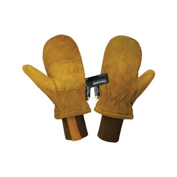 Global Glove 594MIT Brown Medium Split Cowhide Cold Condition Gloves - Thinsulate Insulation - 594MIT-8(M)