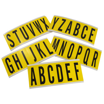 Picture of Brady 34 Series Black on Yellow Indoor Vinyl Cloth 34 Series 3450-LTR KIT Letters Label Kit (Main product image)