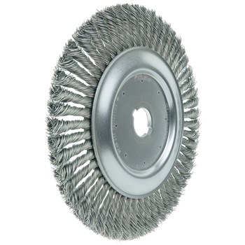Weiler 08879 Wheel Brush - 10 in Dia - Knotted - Cable Twist Steel Bristle