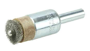 Weiler Stainless Steel Cup Brush - Unthreaded Stem Attachment - 1/2 in Diameter - 0.005 in Bristle Diameter - 10058