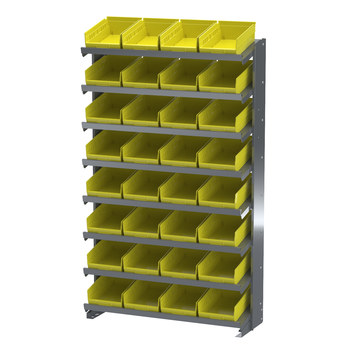 Picture of Akro-Mils APRS150Y APRS 400 lb Yellow Gray Powder Coated Steel 16 ga Single Sided Fixed Rack (Main product image)