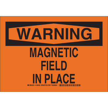 Picture of Brady B-401 Polystyrene Rectangle Orange English Radiation Hazard Sign part number 129331 (Main product image)