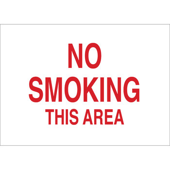 Picture of Brady B-302 Polyester Rectangle White English No Smoking Sign part number 88451 (Main product image)