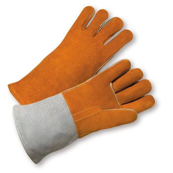 Picture of West Chester Brown/Gray Large Leather Split Cowhide Welding Glove (Main product image)