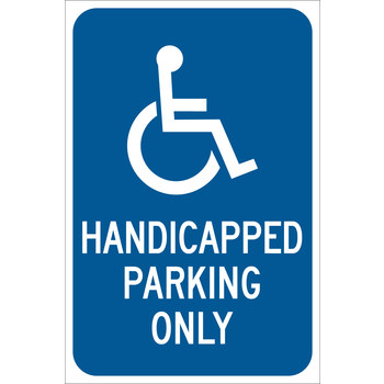 Picture of Brady B-959 Aluminum Rectangle Blue English Disabled Parking & Building Access Sign part number 115576 (Main product image)