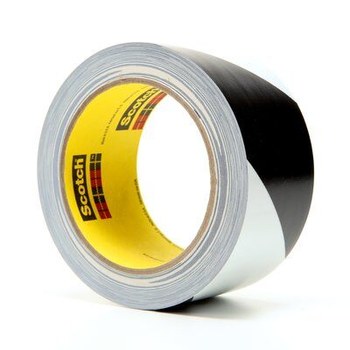 3M Scotch 5700 Black / White Marking Tape - Pattern/Text = Striped - 2 in Width x 36 yd Length - 5.4 mil Thick - 04367