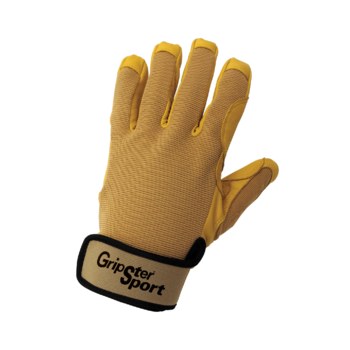 Global Glove Gripster Sport Yellow/Golden Large Goatskin Spandex Work Gloves - Leather Palm & Fingertips Coating - SG5308