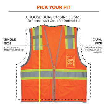 Ergodyne GloWear High-Visibility Vest 8246Z 24135 - Size Large/XL - Orange