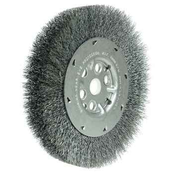 Weiler 01503 Wheel Brush - 6 in Dia - Crimped Steel Bristle