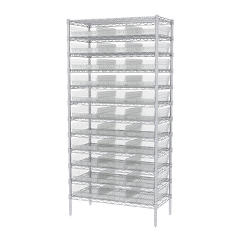 Picture of Akro-Mils AWS183630178SC Shelfmax 2000 lb Adjustable Clear Chrome Steel Open Fixed Shelving System (Main product image)