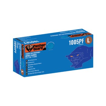 Global Glove Panther-Guard 1005PF Blue 2XL Powder Free Disposable Gloves - 11 in Length - Micro-textured Finish - 9 mil Thick - 1005PF-2XL