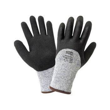 Global Glove Samurai Glove CR330INT Gray/Black Large Cut-Resistant Gloves - ANSI A4 Cut Resistance - Latex Palm & Fingers Coating - CR330INT-9(L)