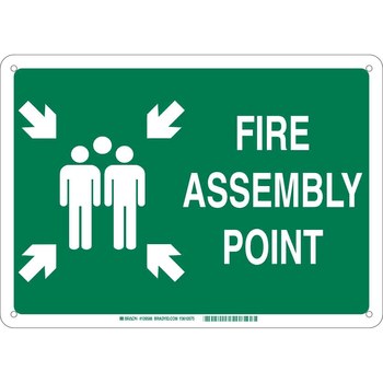 Picture of Brady B-120 Fiberglass Rectangle Green English Emergency Evacuation Sign part number 139586 (Main product image)
