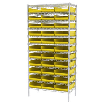 Picture of Akro-Mils AWS183630178 Shelfmax 2000 lb Adjustable Yellow Chrome Steel Open Fixed Shelving System (Main product image)