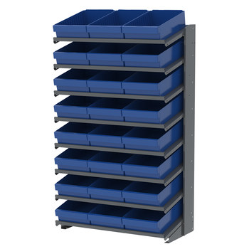 Picture of Akro-Mils APRS18118 APRS 900 lb Blue Gray Powder Coated Steel 16 ga Single Sided Fixed Rack (Main product image)