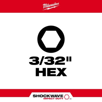 Milwaukee SHOCKWAVE Impact Duty Hex Insert Bit 48-32-4702 - Alloy Steel - 1 in Length - 34403