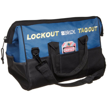 Brady Lockout Bag 99162, Polyester, Black/Yellow on Blue | R.S. Hughes