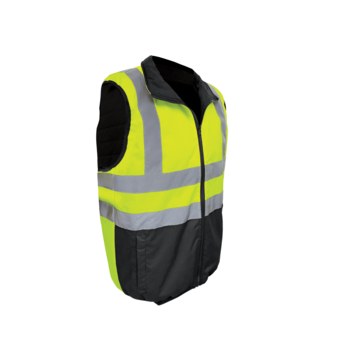 Global Glove High-Visibility Vest GLO-V1 - Size Large - Yellow/Green/Black - GLO-V1 LG