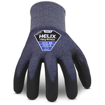 Hexarmor Helix Blue/Black 2X-Small Knit Cut-Resistant Gloves - ANSI A3 Cut  Resistance - Nitrile Foam Palm & Fingers Coating - 1073-XXS (5)