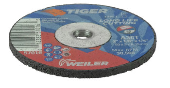 Weiler Tiger Cut-Off Wheel 57016 - Type 1 (Straight) - 2 in - Aluminum Oxide - 36 - S