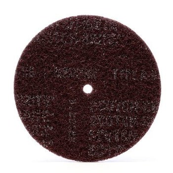 3M Scotch-Brite HS-DC Non-Woven Aluminum Oxide Deburring Disc - Medium Grade - Arbor Attachment - 8 in Diameter - 1/2 in Center Hole - Shipping Container Weight: 3.75 lb - 27746