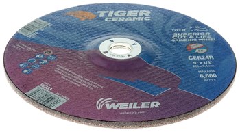 Weiler Tiger Ceramic Grinding Wheel 58333 - 9 in - Ceramic - 24 - R