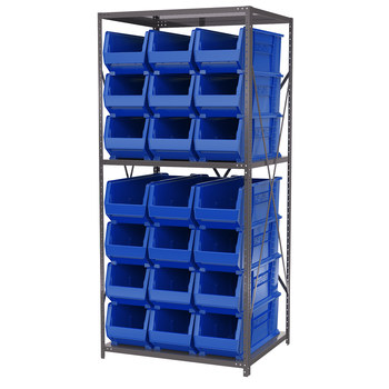 Picture of Akro-Mils AS3679292 Akrobin 6500 lb Adjustable Blue Gray Powder Coated Steel 22 ga Open Fixed Shelving System (Main product image)