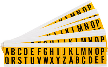 Picture of Brady 15 Series Black on Yellow Indoor / Outdoor Vinyl 15 Series 1520-LTR KIT Letters Label Kit (Main product image)