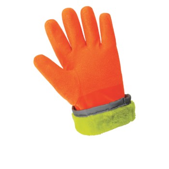 Global Glove FrogWear 8450 Hi-Vis Orange Large Chemical-Resistant Gloves - 12 in Length - Sandblast Finish - 8450-9(L)