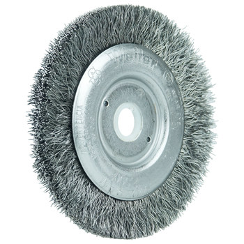 Weiler 00214 Wheel Brush - 3 in Dia - Crimped Steel Bristle