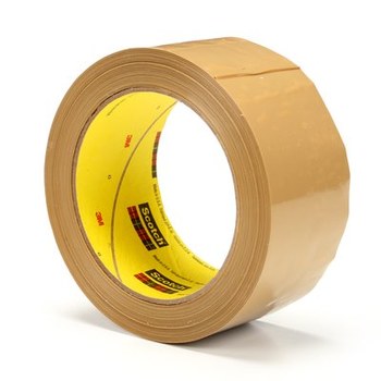 3M Scotch 375 Tan Box Sealing Tape - 48 mm Width x 50 m Length - 3.1 mil Thick - 72401