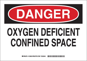 Picture of Brady B-555 Aluminum Rectangle White English Confined Space Sign part number 126825 (Main product image)