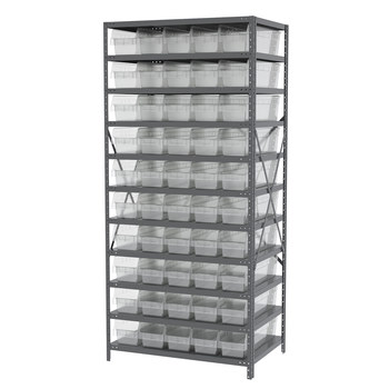 Picture of Akro-Mils AS2479094SC Shelfmax 6500 lb Adjustable Clear Gray Powder Coated Steel 22 ga Open Fixed Shelving System (Main product image)
