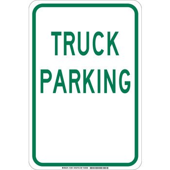 Picture of Brady B-555 Aluminum Rectangle White English Parking Restriction, Permission & Information Sign part number 129612 (Main product image)