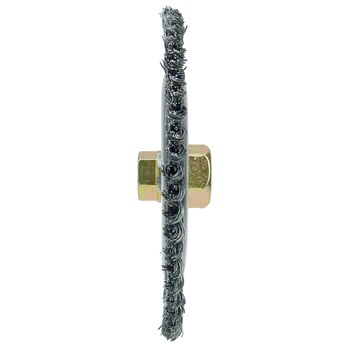 Weiler Dually 79805 Wheel Brush - 6 in Dia - Knotted - Stringer Bead Steel Bristle