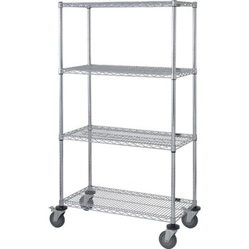 Picture of Quantum Storage M1848C46 800 lb Gray Chrome Wire Shelf Cart (Main product image)
