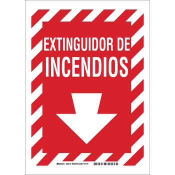 Picture of Brady B-302 Polyester Red Spanish Fire Equipment Sign part number 37657 (Main product image)