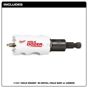 Milwaukee HOLE DOZER Hole Saw 49-56-9664 - 8 TPI - 1 1/4 in Diameter - Bi-Metal
